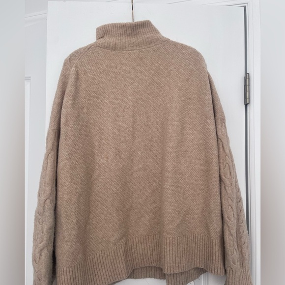 J. Crew Half Zip Cable Sweater in Supersoft Yarn Camel Size XXL EUC - Picture 4 of 7